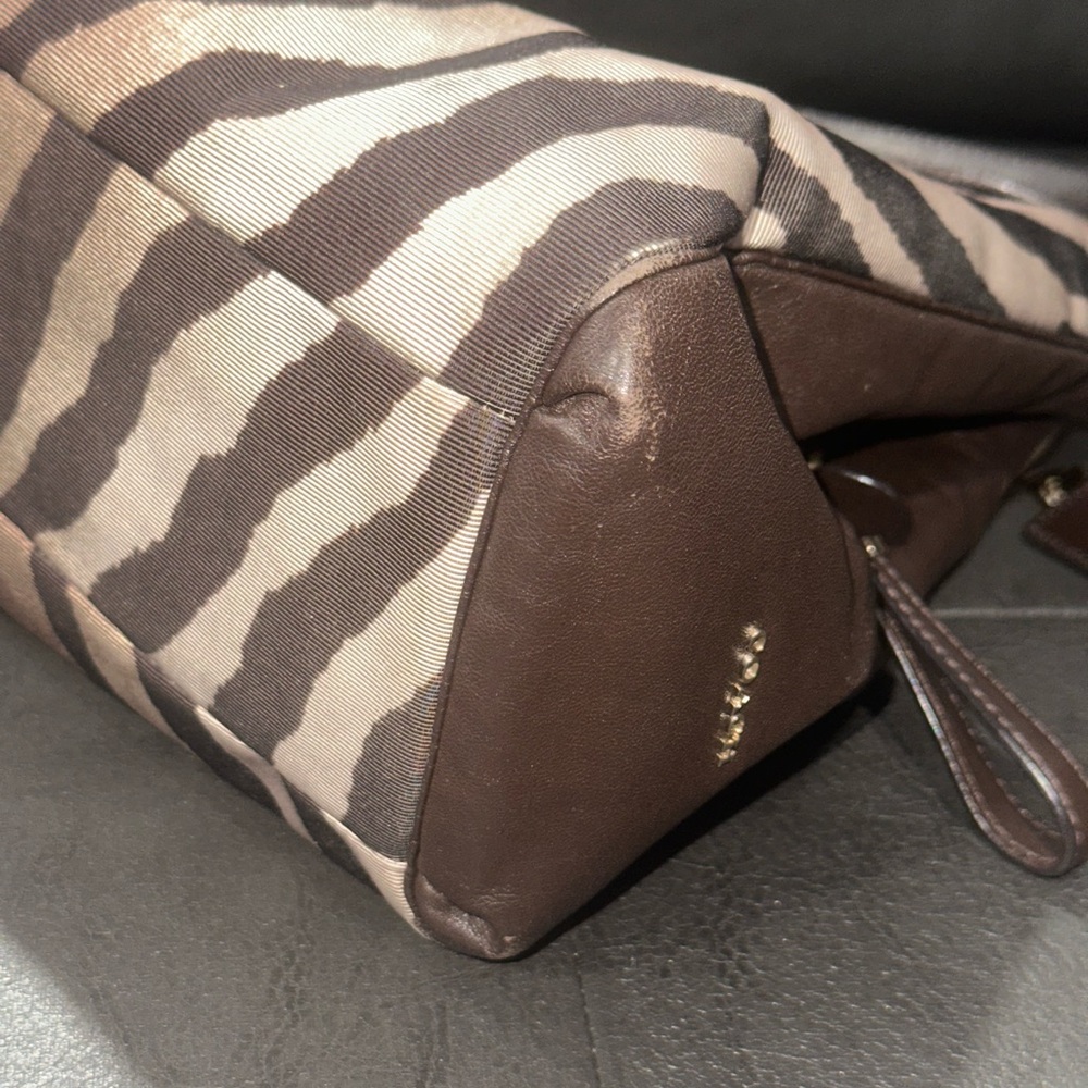 Coach Brown and Tan Hobo Bag with Zebra Print - Picture 8 of 14